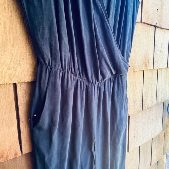 Zara Basic Navy Blue Wrap Jumpsuit Crossover Sleeveless Size XS - Picture 3 of 13